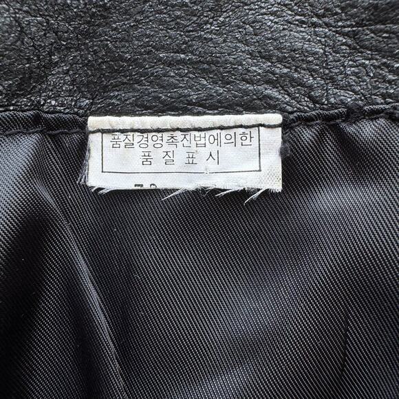 Vintage Black Bonded Leather High Waist A-Line Midi Skirt - Picture 8 of 8